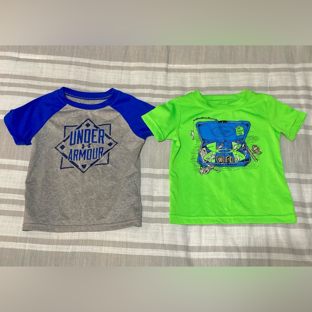 Under Armour Baby Boys Heat Gear Bundle Tops Tee Athletic Shirts sz 12 mo